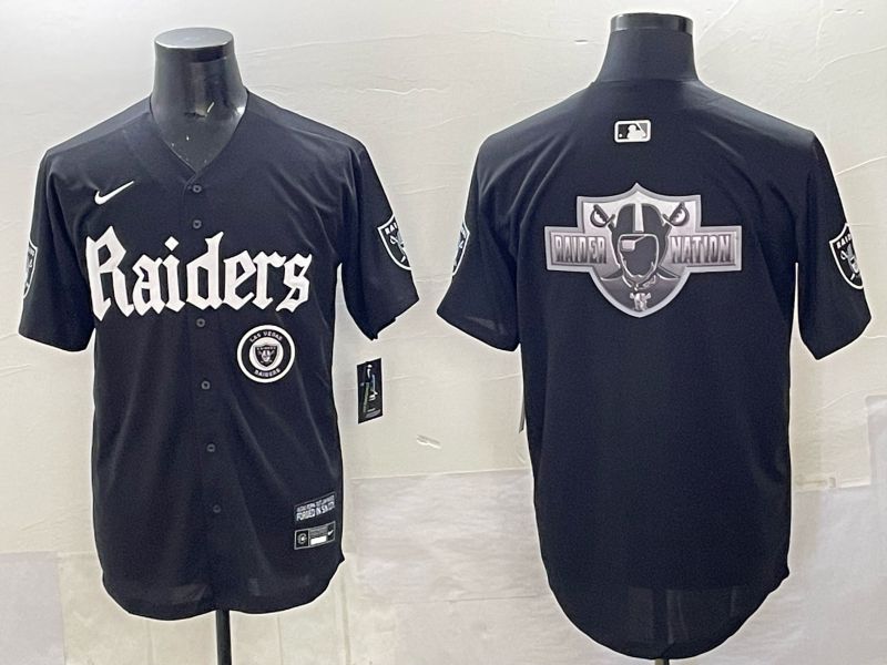 Men 2025 Oakland Raiders Blank Black 6th generation Joint Name Nike Limited NFL Jersey style 015